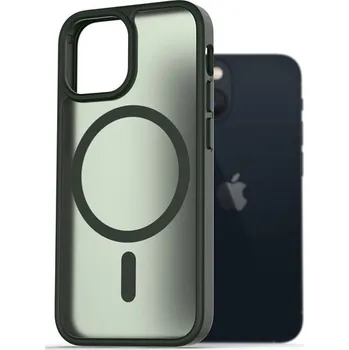 Pouzdro na mobilní telefon AlzaGuard Matte Case Compatible with Magsafe pro iPhone 13 mini tmavě zelený