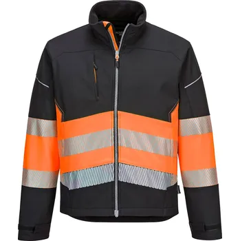 PORTWEST Softshellová bunda PW3 Hi-Vis Class 1 Velikost: M, Barva: černá-oranžová