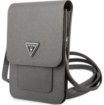 Pouzdro na mobilní telefon Guess PU Saffiano Triangle Logo Phone Bag Grey Guess prémiový ochranný kryt telefonu vyrobený z kombinace kvalitních a odolných materiálů, které perfektně chrání Váš telefon.
