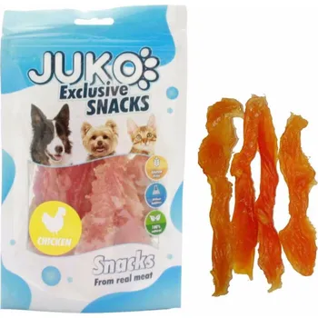 Pamlsek pro psa JUKO petfood s.r.o. Chicken Soft Jerky made by hand JUKO Snacks 70 g