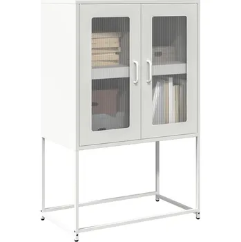 přebalovací pult a komoda Skříň highboard bílá 68x39x107 cm ocel Bílá 853379