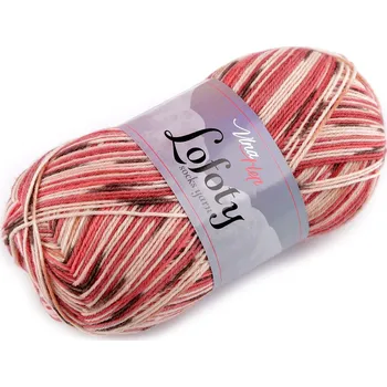 Příze Pletací příze Lofoty samovzorovací / ponožkovka 100 g, barva 11 (7815) červená