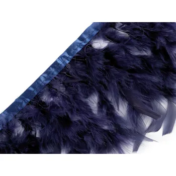 Prýmek - krůtí peří 5-9 cm, barva 8 modrá tmavá