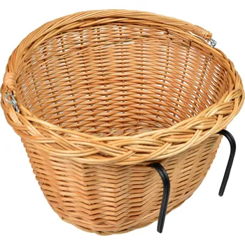Nákupní košík Přední košík na kolo proutěný-eu přírodní hnědý