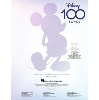 Disney 100 Songs: Celebrating the 100th Anniversary (noty, melodická linka, akordy)