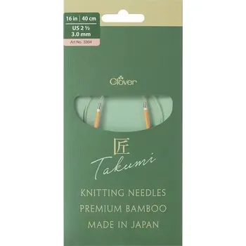 Jehlice Clover kruhové otočné fixní jehlice Pro Takumi 40cm 3mm (Clover Circular knitting needles PRO Takumi)