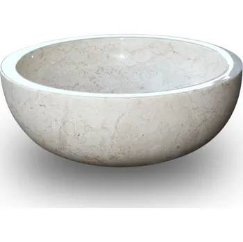 Umyvadlo Kamenné umyvadlo Gemma 501 leštěný mramor Ø40 cm Cream