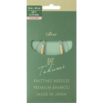 Jehlice Clover kruhové otočné fixní jehlice Pro Takumi 40cm 3,75mm (Clover Circular knitting needles PRO Takumi)