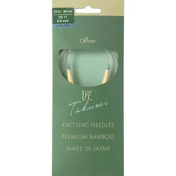 Jehlice Clover kruhové otočné fixní jehlice Pro Takumi 80cm 8mm (Clover Circular knitting needles PRO Takumi)
