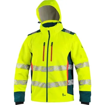 pracovní bunda Bunda CXS BEDFORD, výstražná, pánská, softshell, žluto-petrolová Barva: Zelená, Velikost: XXL