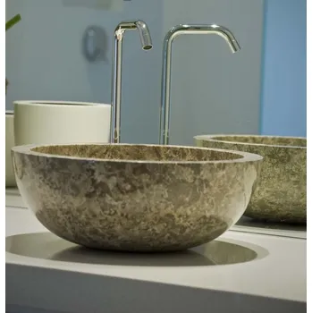 Umyvadlo Kamenné umyvadlo Gemma 501 leštěný mramor Ø45 cm Grey