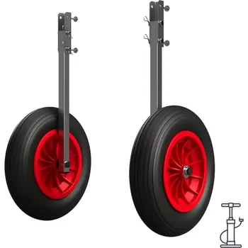Pojezdové kolečko Prepravní sklopná nafukovací kolecka pro čluny, nerez SUPROD ET350-LU, černá/červená
