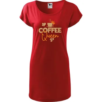 Dámské tričko DOBRÝ TRIKO Dámské tričko/šaty Coffee queen Velikost: S, Barva: Červená