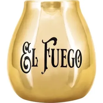 Stolování Yaguar Keramická kalabása s logem El Fuego (zlatá) 350 ml