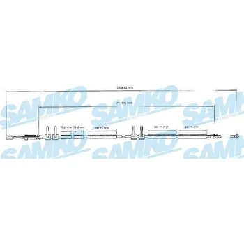 Lanko parkovací brzdy Tažné lanko, parkovací brzda SAMKO C0989B