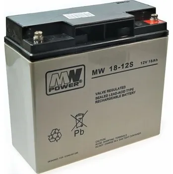 Záložní baterie MPL MW POWER MW 18-12 UPS battery Lead-acid accumulator AGM Maintenance-free 12 V 18 Ah Black