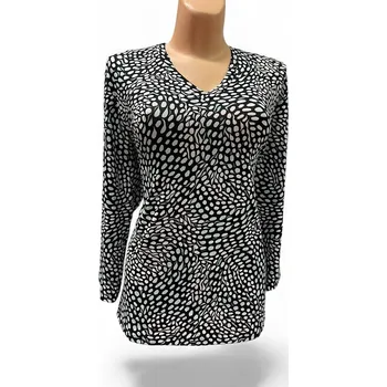 Dámská tunika Halenka s drobným vzorem EVI, Barva Jako na obrázku, Velikost XXL 48, Materiál 96% Viskoza 4% Lycra