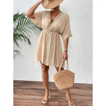 Dámské šaty Plážové šaty Barva: Hnědá, Velikostní tabulka: L