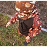 Yháček Softshellová bunda Yháček, zimní, Lišky a medvědi na kaštanové Velikost: 98