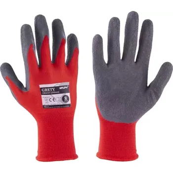 Pracovní rukavice Pracovní rukavice GRETY 8", červeno-šedé