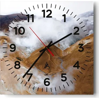 Hodiny Nástěnné hodiny do obýváku 40x40 Krajina Bezhluczne Skleněné hodiny Tiché