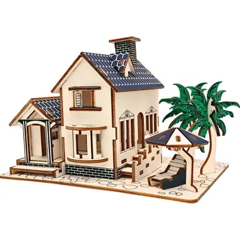 3D puzzle Woodcraft construction kit Woodcraft Dřevěné 3D puzzle Dům na pláži