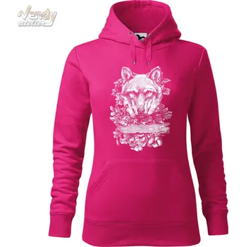 Dámská mikina Mikina - Vlk samotář Barva: Purpurová (40), Velikost: XXL, Střih: Dámské