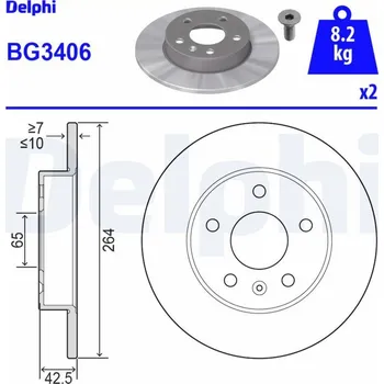 Brzdový kotouč Brzdový kotouč DELPHI BG3406