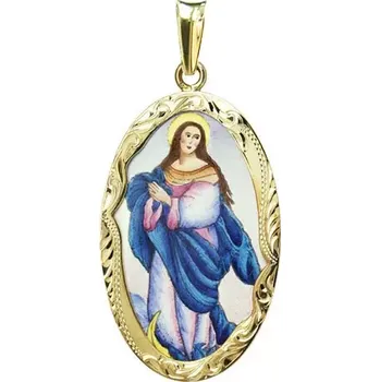 Přívěsek Aljančič Panna Maria Neposkvrněná největší medailon 588R zlato