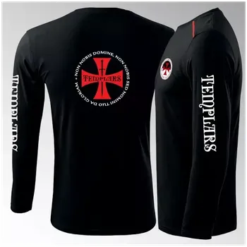 Templářské tričko s dlouhým rukávem 2DR - černá / M