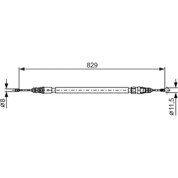 Lanko parkovací brzdy Tažné lanko, parkovací brzda BOSCH 1 987 482 372