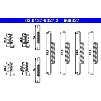 Brzdová čelist Sada příslušenství, parkovací brzdové čelisti ATE 03.0137-9327.2