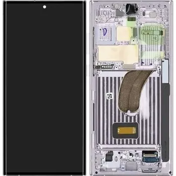 Náhradní dil pro Samsung S918 Galaxy S23 Ultra - LCD display + Dotyková deska + Přední kryt Lavender / Fialová (Service Pack)