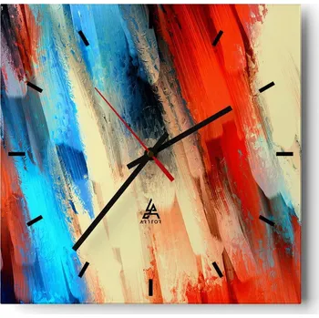 Hodiny Velké nástěnné hodiny 40x40 Abstrakce Skleněné tiché hodiny