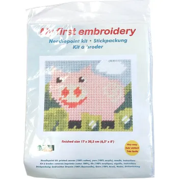 Textilie Moje první vyšívání - 17x20,5cm - Prasátko
