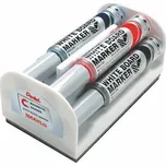 Popisovače na bílou tabuli "Maxiflo", 4 barvy, sada s houbičkou, kuželový hrot, 6 mm, PENTEL MWL5M-4