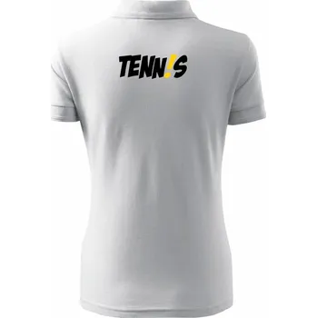 Tenis nápis - Polokošile dámská Pique Polo - 2XL ( Bílá )