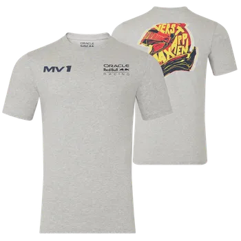 Pánské tričko Tričko Max Verstappen - Red Bull Racing F1 HELMET šedé XXXL
