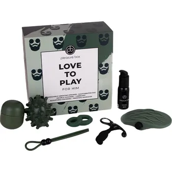 Dárková sada pro muže Dream Toys Pleasure Box LOVE TO PLAY zelená - s kupónem KUP15 cena 994 Kč + extra diskrétní expedice