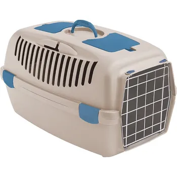 přepravka pro zvíře Přepravka pro psy a kočky Gulliver 2, 55x36x35cm, kovová dvířka, originál - travertinová