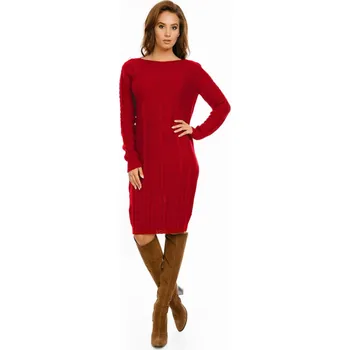 Dámské šaty Dámské svetrové šaty NB6690 červené uni