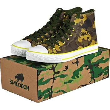 Těžké boty Tenisky umělá kůže vysoké SMILODON tmavý vzor, 43