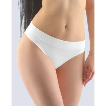 Dámské oblečení GINA dámské kalhotky bokové - brazilky, šité, jednobarevné Disco Solid 16158P bílá 42/44