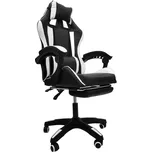 Herní židle s podnožkou KG104 černo-bílá
