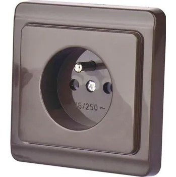 Elektrická zásuvka Zásuvka 230V/16A 4FN 150 59.916, STANDARD LESK, pod omítku, hnědá