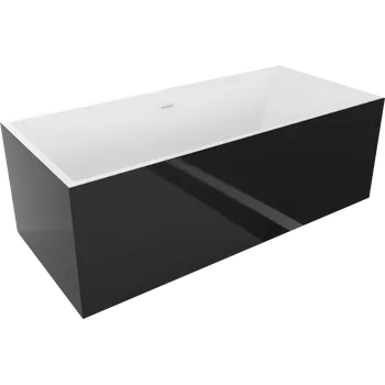 Vana Mexen Vigo volně stojící vana 178,5 x 80 cm, bílá/černá, bílý přepad - 51251788075-20 Volně stojící vany