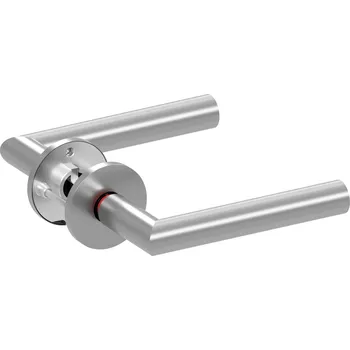 Dveřní kování Qolibri klika na dveře Smartbloc QH 1106 R na kulaté rozetě (nerez) Zvolte variantu: Klika / Klika se zámkem (LEVÁ)