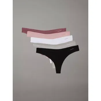 Kalhotky QD5250/PYG - dámská tanga Calvin Klein 5 pack, S, PYG