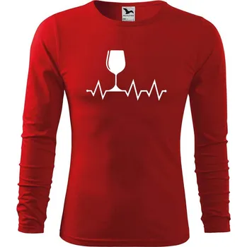 Pánské tričko DOBRÝ TRIKO Pánské bavlněné triko Tep srdce víno Velikost: M, Barva: Červená