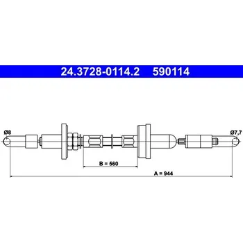 Spojka Tažné lanko, ovládání spojky ATE 24.3728-0114.2